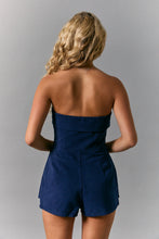 Load image into Gallery viewer, NEWEST ARRIVAL Navy Strapless Denim Romper
