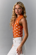 Load image into Gallery viewer, NEWEST ARRIVAL Orange Polka Dot Halter Knit Top

