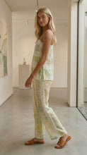 Load image into Gallery viewer, LAST ONE Green Floral Print Lace Trim Pants Set
