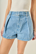Load image into Gallery viewer, NEWEST ARRIVAL Light Denim High Rise Pleated Shorts
