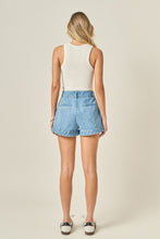 Load image into Gallery viewer, NEWEST ARRIVAL Light Denim High Rise Pleated Shorts

