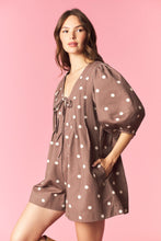 Load image into Gallery viewer, NEWEST ARRIVAL Brown/White Polka Dot Oversized Romper
