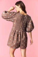 Load image into Gallery viewer, NEWEST ARRIVAL Brown/White Polka Dot Oversized Romper
