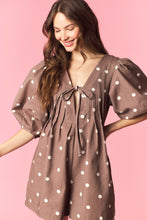Load image into Gallery viewer, NEWEST ARRIVAL Brown/White Polka Dot Oversized Romper
