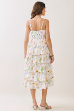 Load image into Gallery viewer, NEWEST ARRIVAL White Floral Tiered Midi Dress
