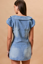 Load image into Gallery viewer, NEWEST ARRIVAL *ONLINE ONLY* Light Denim Peter Pan Collar Mini Skort Set
