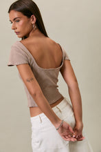 Load image into Gallery viewer, NEWEST ARRIVAL Brown Striped Scoop Back Top
