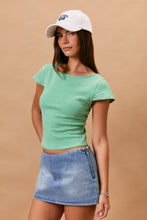 Load image into Gallery viewer, NEWEST ARRIVAL Green Striped Scoop Back Top
