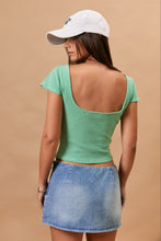 Load image into Gallery viewer, NEWEST ARRIVAL Green Striped Scoop Back Top
