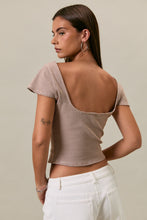 Load image into Gallery viewer, NEWEST ARRIVAL Brown Striped Scoop Back Top
