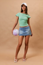 Load image into Gallery viewer, NEWEST ARRIVAL Green Striped Scoop Back Top
