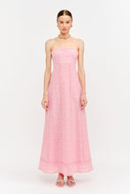 Load image into Gallery viewer, NEWEST ARRIVAL Soft Pink Strapless Floral Embroidered Maxi Dress
