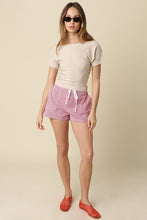 Load image into Gallery viewer, NEWEST ARRIVAL Red/White Pinstriped Drawstring Shorts
