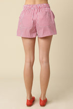 Load image into Gallery viewer, NEWEST ARRIVAL Red/White Pinstriped Drawstring Shorts
