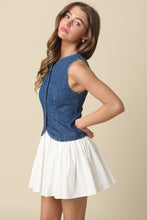 Load image into Gallery viewer, NEWEST ARRIVAL Denim Combo Mini Dress
