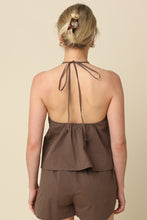 Load image into Gallery viewer, NEWEST ARRIVAL Brown Cotton Halter Top
