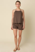 Load image into Gallery viewer, NEWEST ARRIVAL Brown Cotton Halter Top
