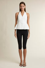 Load image into Gallery viewer, NEWEST ARRIVAL White Button Front Halter Top
