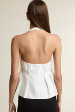 Load image into Gallery viewer, NEWEST ARRIVAL White Button Front Halter Top

