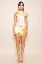 Load image into Gallery viewer, NEWEST ARRIVAL Gold Lace Satin Blouse
