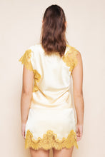 Load image into Gallery viewer, NEWEST ARRIVAL Gold Lace Satin Blouse
