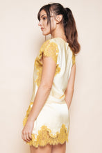 Load image into Gallery viewer, NEWEST ARRIVAL Gold Lace Satin Blouse
