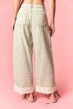 Load image into Gallery viewer, NEWEST ARRIVAL Sage Green Gingham Barrel Jeans
