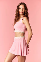 Load image into Gallery viewer, NEWEST ARRIVAL Pink Scallop Trim Athletic Skort Set
