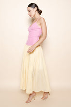 Load image into Gallery viewer, NEWEST ARRIVAL Pink/Yellow Plaid Organza Low Waisted Maxi Dress

