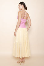 Load image into Gallery viewer, NEWEST ARRIVAL Pink/Yellow Plaid Organza Low Waisted Maxi Dress
