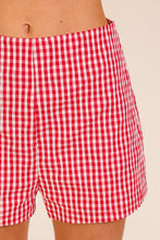 Load image into Gallery viewer, NEWEST ARRIVAL Red Gingham Strapless Shorts Set
