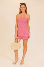 Load image into Gallery viewer, NEWEST ARRIVAL Red Gingham Strapless Shorts Set
