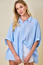 Load image into Gallery viewer, NEWEST ARRIVAL Light Blue Oversized Button Down Shirt
