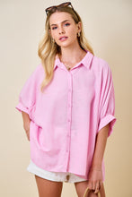 Load image into Gallery viewer, LAST ONE Pink Oversized Button Down Shirt
