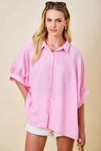 Load image into Gallery viewer, LAST ONE Pink Oversized Button Down Shirt
