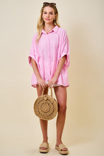 Load image into Gallery viewer, LAST ONE Pink Oversized Button Down Shirt
