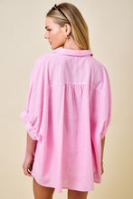 Load image into Gallery viewer, LAST ONE Pink Oversized Button Down Shirt

