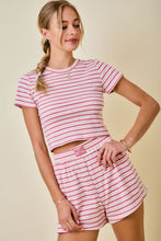 Load image into Gallery viewer, NEWEST ARRIVAL Pink Rose Ribbed Comfy Shorts Set
