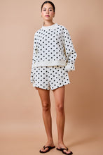Load image into Gallery viewer, NEWEST ARRIVAL White/Black Polka Dot Sweater Shorts Set
