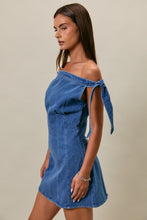 Load image into Gallery viewer, NEWEST ARRIVAL *PREORDER 5/30* Denim Off Shoulder Denim Dress

