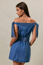 Load image into Gallery viewer, NEWEST ARRIVAL *PREORDER 5/30* Denim Off Shoulder Denim Dress
