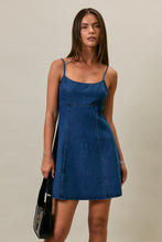 Load image into Gallery viewer, NEWEST ARRIVAL Dark Denim Cami Mini Dress
