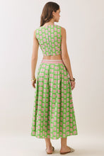 Load image into Gallery viewer, LAST ONE Pink/Green Floral Midi Skirt Set
