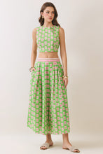 Load image into Gallery viewer, LAST ONE Pink/Green Floral Midi Skirt Set
