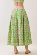 Load image into Gallery viewer, LAST ONE Pink/Green Floral Midi Skirt Set
