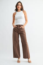 Load image into Gallery viewer, NEWEST ARRIVAL Brown Denim Crop Barrel Jeans
