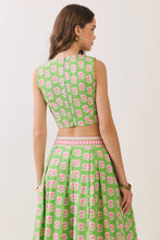 Load image into Gallery viewer, LAST ONE Pink/Green Floral Midi Skirt Set
