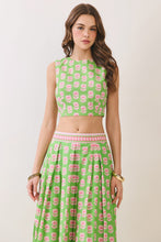 Load image into Gallery viewer, LAST ONE Pink/Green Floral Midi Skirt Set
