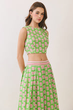 Load image into Gallery viewer, LAST ONE Pink/Green Floral Midi Skirt Set
