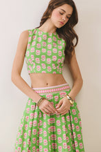 Load image into Gallery viewer, LAST ONE Pink/Green Floral Midi Skirt Set

